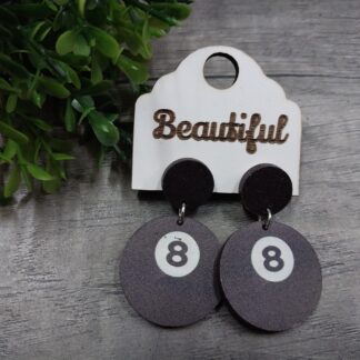 8 Ball Printed earrings