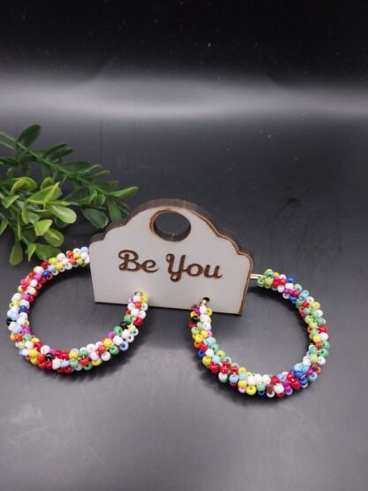 Beaded Hoop Earrings - Image 4