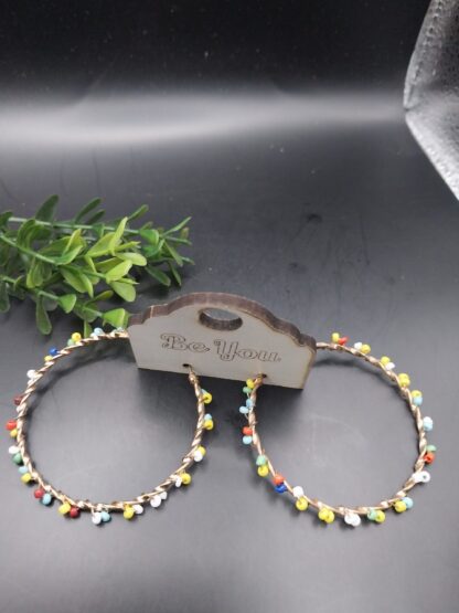Beaded Hoop Earrings - Image 3
