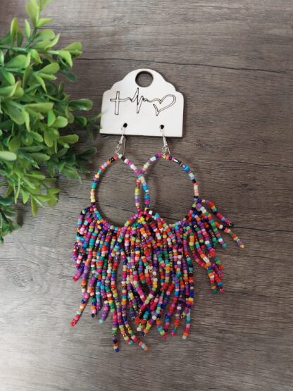 Beaded Round earrings