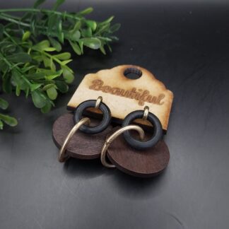 3 Layer Wooden Drop Earrings