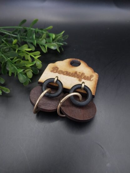 3 Layer Wooden Drop Earrings