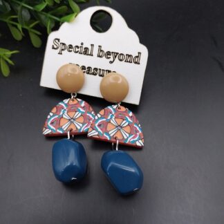 Blue Bead drop earrings