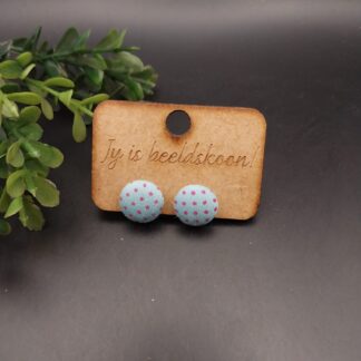 Blue with Purple polka dots