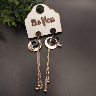 Copper colored Circle with Diamond